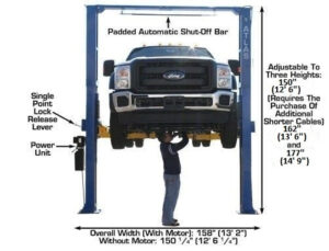 Atlas® PV15PX Adj Height Symmetric 2 Post Lift 15,000 lbs - Image 3