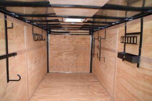 CY230 Cynergy 7x16 Enlcosed Trailer TA White W/ Racks - Image 3
