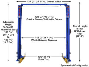 Atlas® Platinum PVL10 ALI Certified Adj Height 2 Post Lift 10,000 lbs w/Ext Kit - Image 7