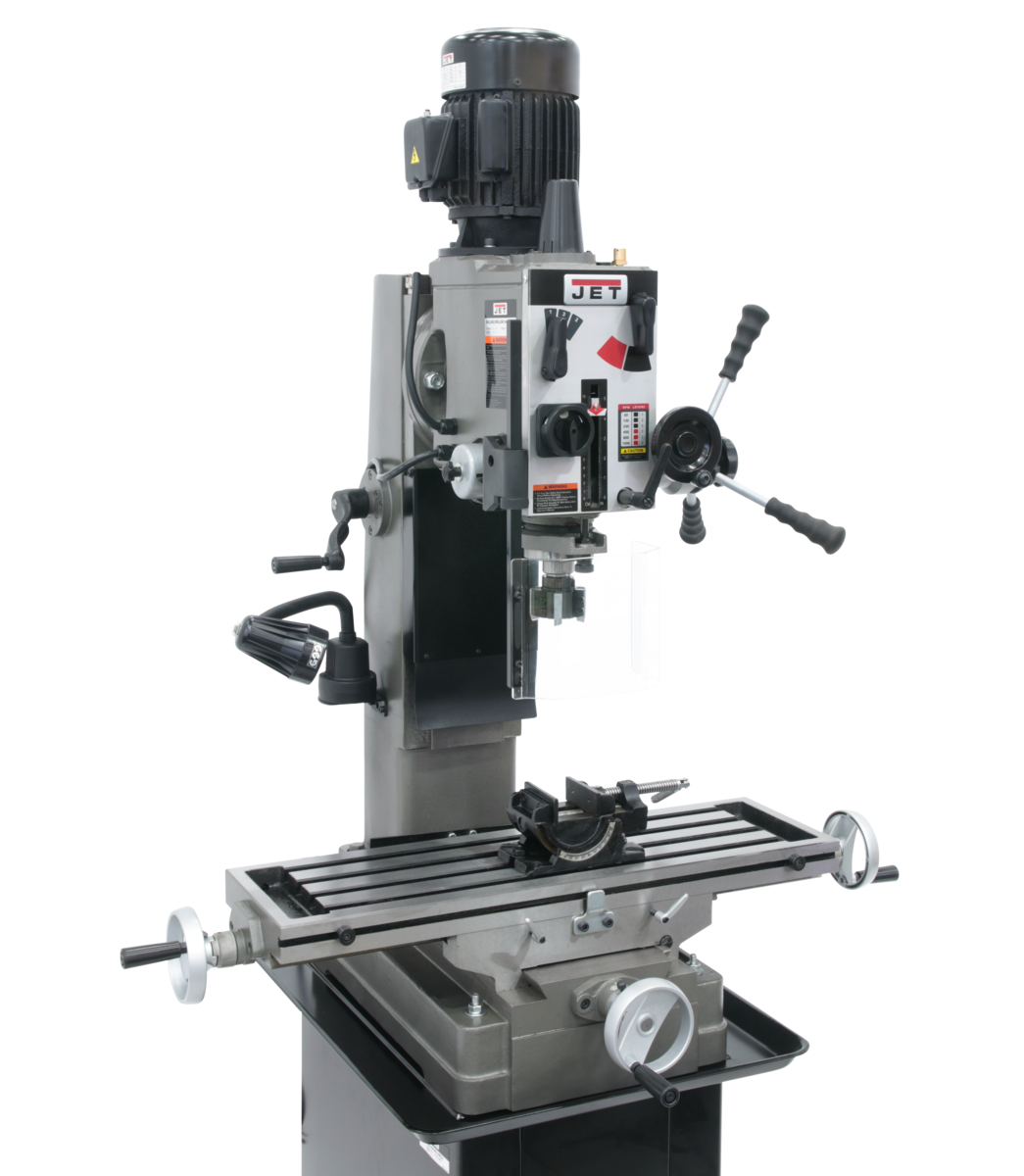 0d702b3f52b6b98ce03547fd088e77510e9e188a_351151_main.png Jet JMD-45GH Geared Head Square Column Mill/Drill with Newall DP700 2-Axis DRO & X-Powerfeed 351151 - Image 1