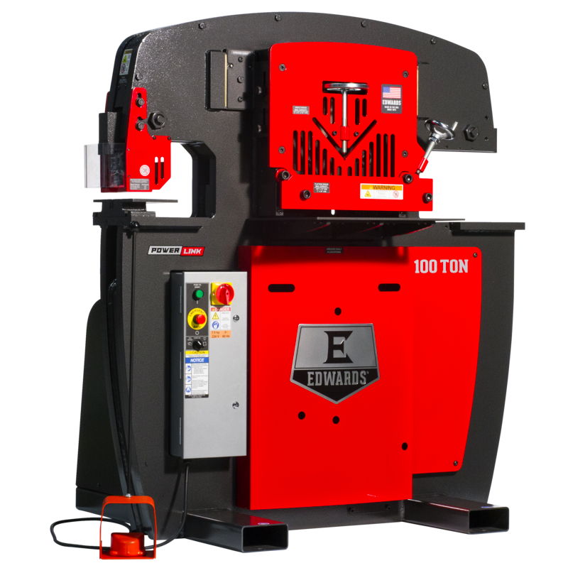 100ton_front_8 Edwards 100 Ton Ironworker 230V, 1Ph, PowerLink, Coper Notcher & 2 LED Lights 10203522 - Image 1