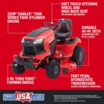 CRAFTSMAN T2400K | 46in 22HP TURN TIGHT Gas Riding Lawn Mower | KOHLER Twin-Cylinder 7000 Series Engine | Hydrostatic Transmission