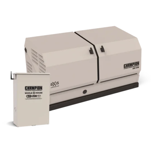 Champion 201222 22kW aXis Generator with 200A SE Transfer Switch