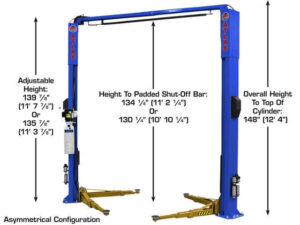Atlas® Platinum PVL10 ALI Certified Adj Height 2 Post Lift 10,000 lbs w/Ext Kit - Image 8