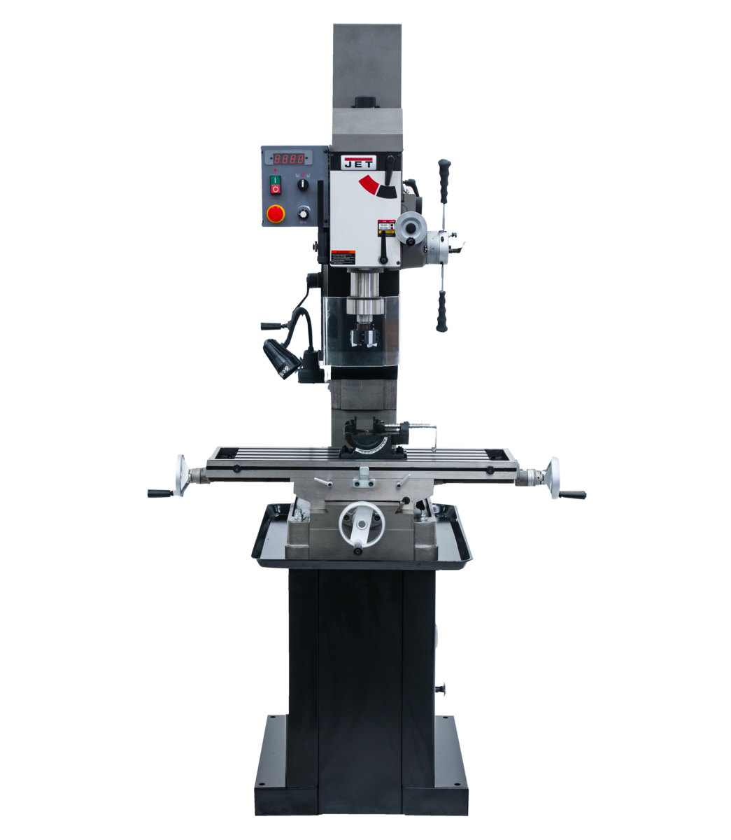 351154_main.png Jet JMD-45VSPF Variable Speed Square Column Geared Head Mill/Drill with Newall DP700 2-Axis DRO 351154 - Image 1