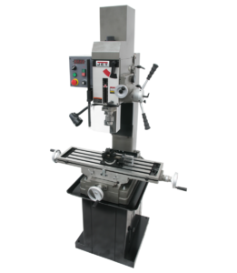 Jet JMD-45VSPFT Variable Speed Geared Head Square Column Mill/Drill with Power Downfeed & Newall DP700 2-Axis DRO 351156