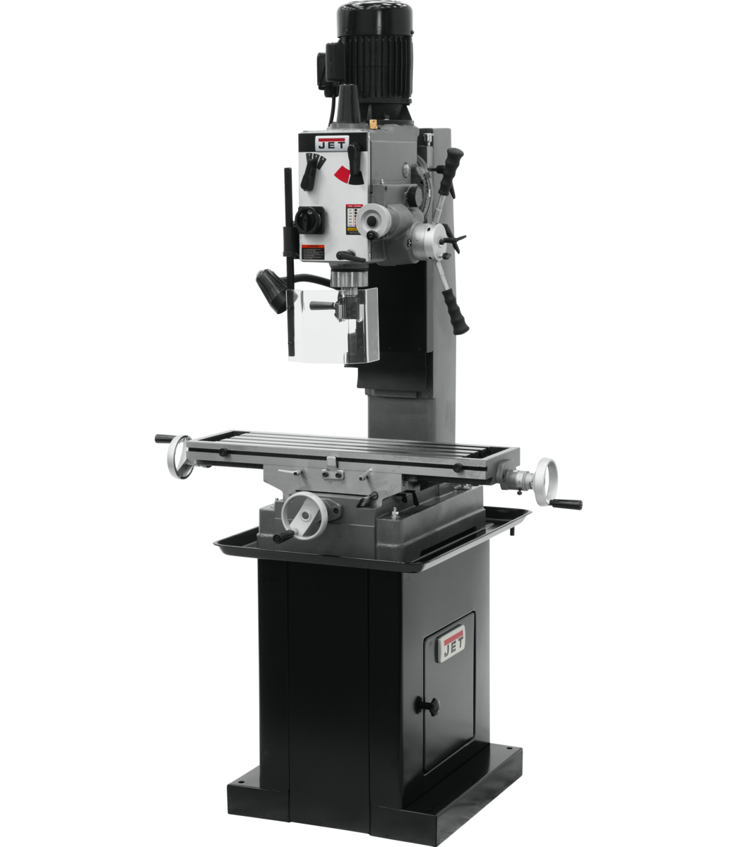 351161_main.png Jet JMD-45GHPF Geared Head Square Column Mill/Drill with Power Downfeed with DP500 2-Axis DRO & X-Axis Powerfeed 351161 - Image 1