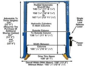 Atlas® PV15PX Adj Height Symmetric 2 Post Lift 15,000 lbs - Image 6