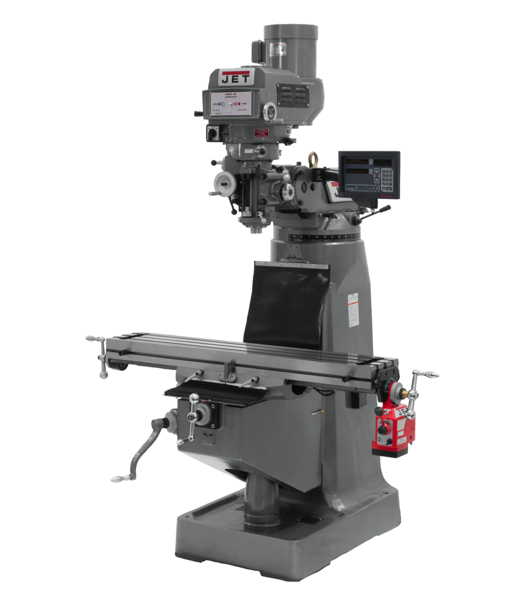 690087_main.png Jet JTM-4VS Mill With Newall DP700 DRO and X- Axis Powerfeed 690087 - Image 1