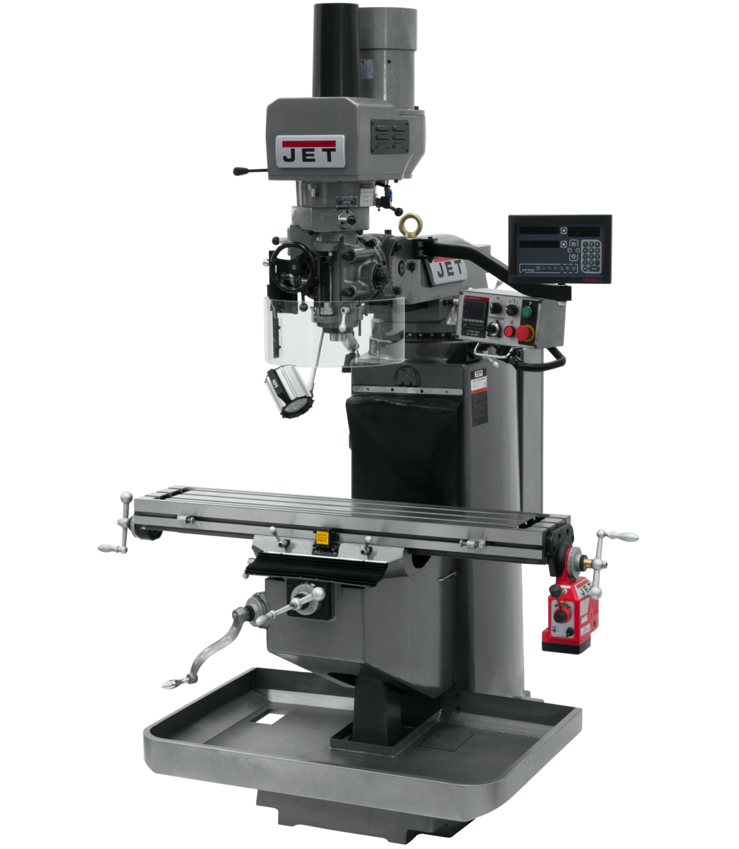 690546_main.png Jet JTM-949EVS Mill With 3-Axis Newall DP700 DRO (Quill) With X-Axis Powerfeed and Air Powered Draw Bar 690546 - Image 1