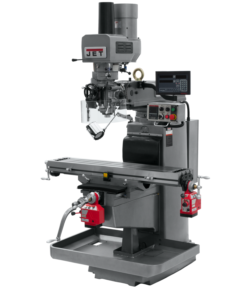 690637_main.png Jet JTM-1050EVS2/230 Mill With Newall DP700 DRO With X and Y-Axis Powerfeeds and Air Powered Drawbar 690637 - Image 1