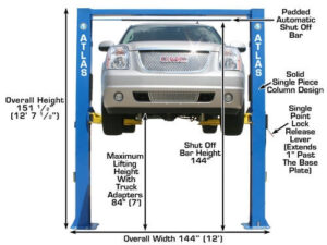 Atlas® OH-10X Ex-Tall/Ex-Wide 2 Post Lift 10,000 lbs - Image 3