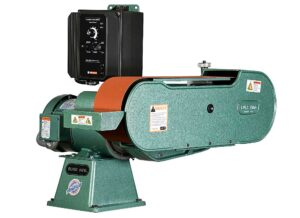 Burr King 4” x 60” Two Wheel 960-400 Variable Speed 1.5 HP 120V Single Phase Belt Grinder 97110 - Image 2