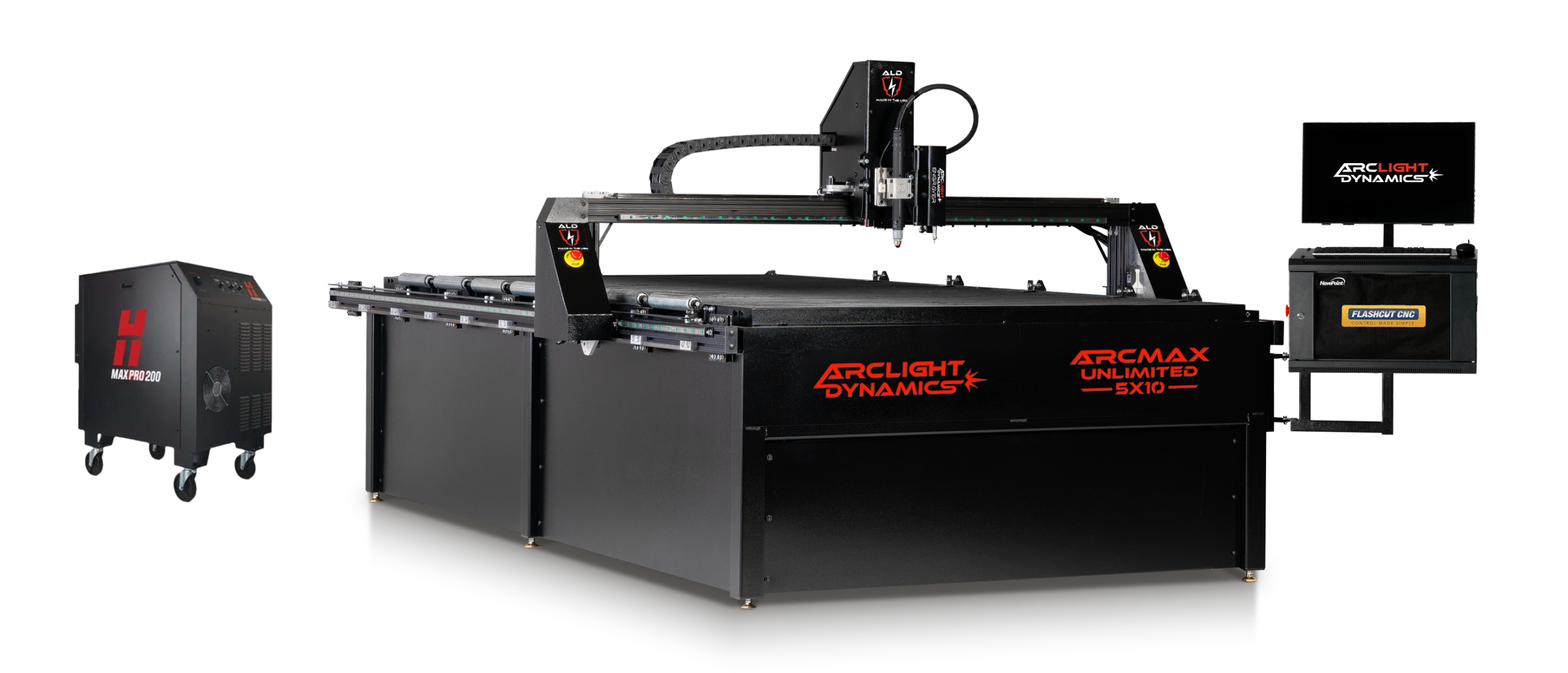 Arc-Max-Unlimited-5x10-CNC-Plasma-Table-scaled-1.png Arclight Arc Max Unlimited 5x10 CNC Plasma Table With 3” Thick Mild Steel Capacity and Flashcut Control System - Image 1