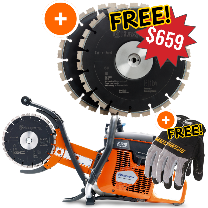 Husqvarna_K970_SmartGuard_Concrete_Saw_-_Gas_1.png Husqvarna K760 Cut-n-Break II – Gas + FREE EL35 CnB Diamond Blades + Ironclad Gloves - Image 1