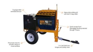 Brave Mortar Mixer | 6 Cu. Ft. Poly Drum | Honda GX239 Gas - Image 2