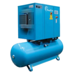 7.5 HP Rotary Screw Fixed Speed Tank Mounted Air Compressor with Integrated Dryer