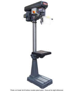 Dake Model SB-25V 110V Single Phase 1” Drill Capacity Variable Speed Floor Model Drill Press 977600V