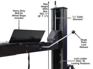 Atlas® Apex 9 ALI Certified 4 Post Hobbyist Parking Lift 9,000 lbs - Image 9